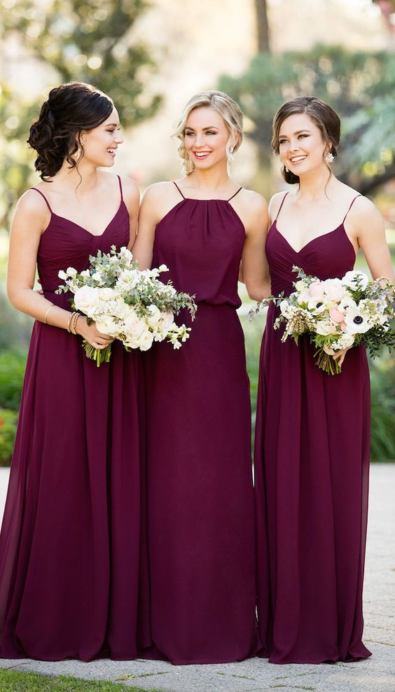 purpurowe suknie dla druhny