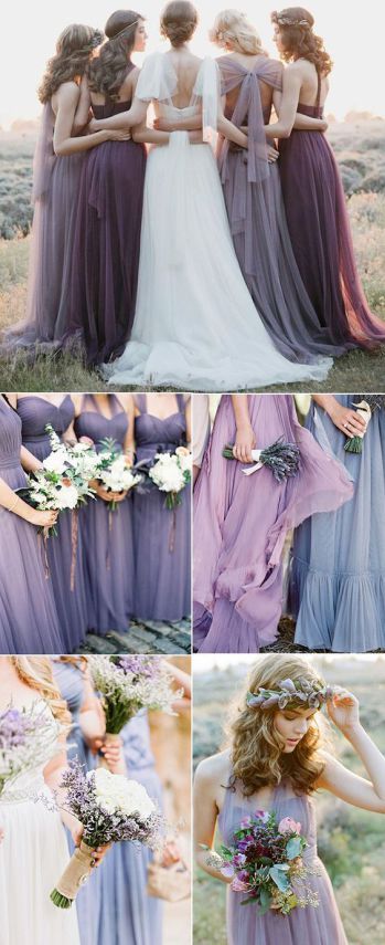 Fioletowe suknie druhen