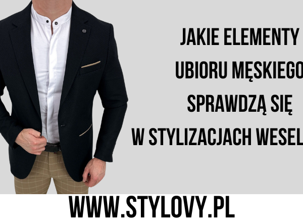 Mężczyzna ubrany w marynarką, biała koszulę i beżowe spodnie