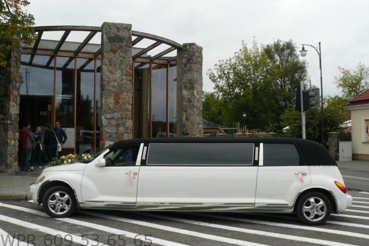 Samochody do ślubu,chrysler limo,biały excalibur,wynajem z kierowcą.