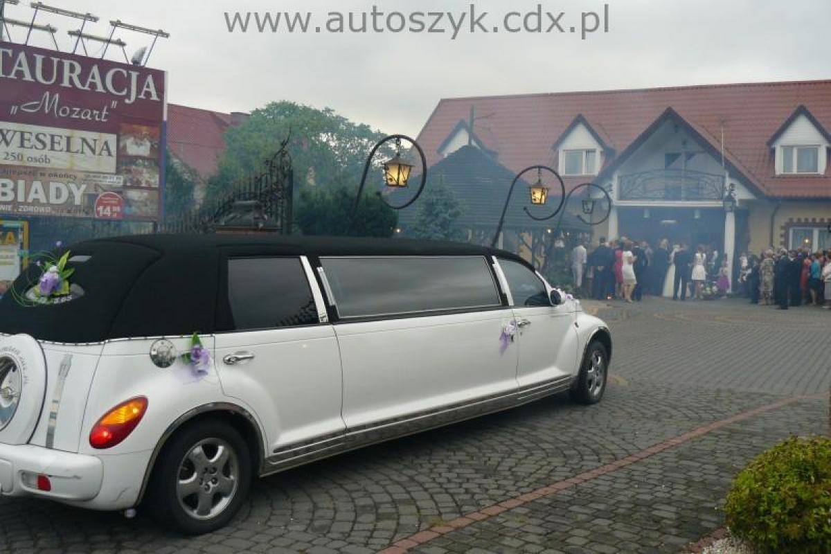 Samochody do ślubu,chrysler limo,biały excalibur,wynajem z kierowcą.