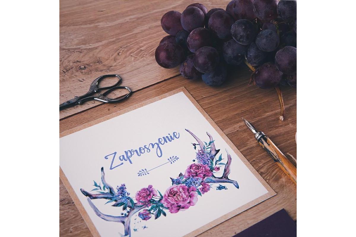 Zaproszenie ślubne kolekcja Kwiaty Boho od SklepSlubny.LOVE