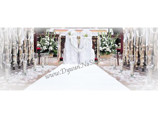 biały dywan na ślub, wesele